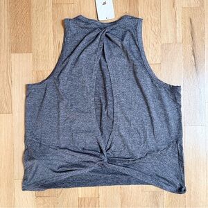 Fabletics Charcoal Open Twist Back Tank